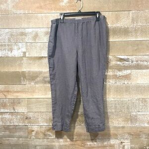 WARE 100% linen made in the USA cropped grey pant size Large